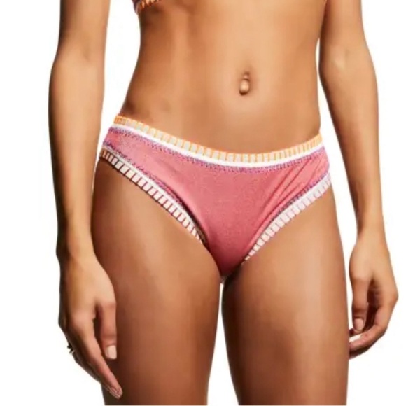 Platinum inspire Solange Ferrarini Teaberry Crochet Trim Swim Bottom Size Large - Picture 3 of 14